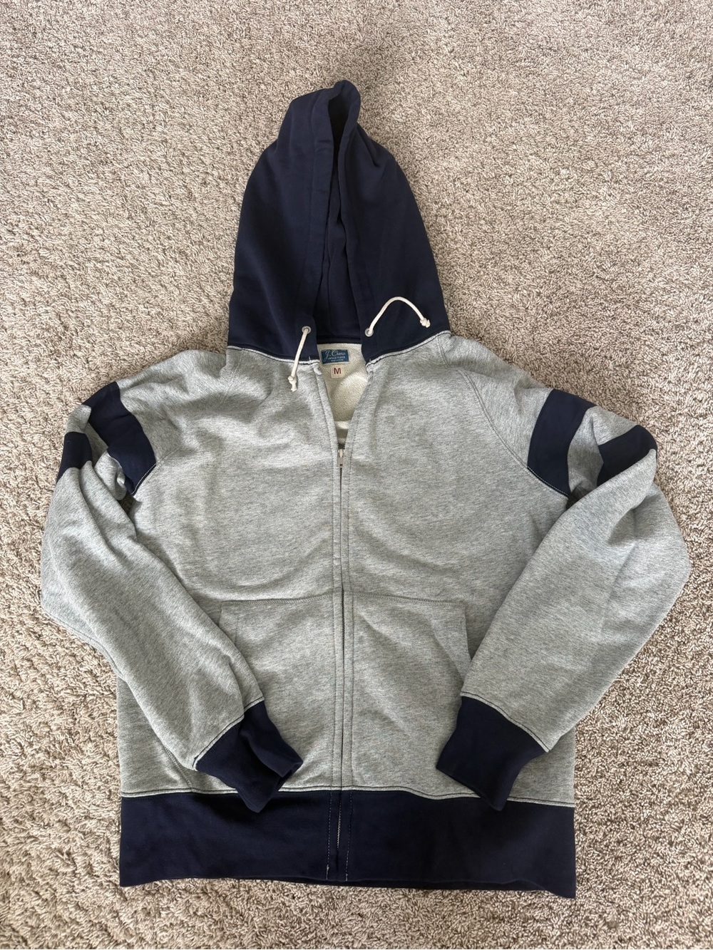 Men’s JCrew Zip-Up Hoodie Jacket - Gray & Navy